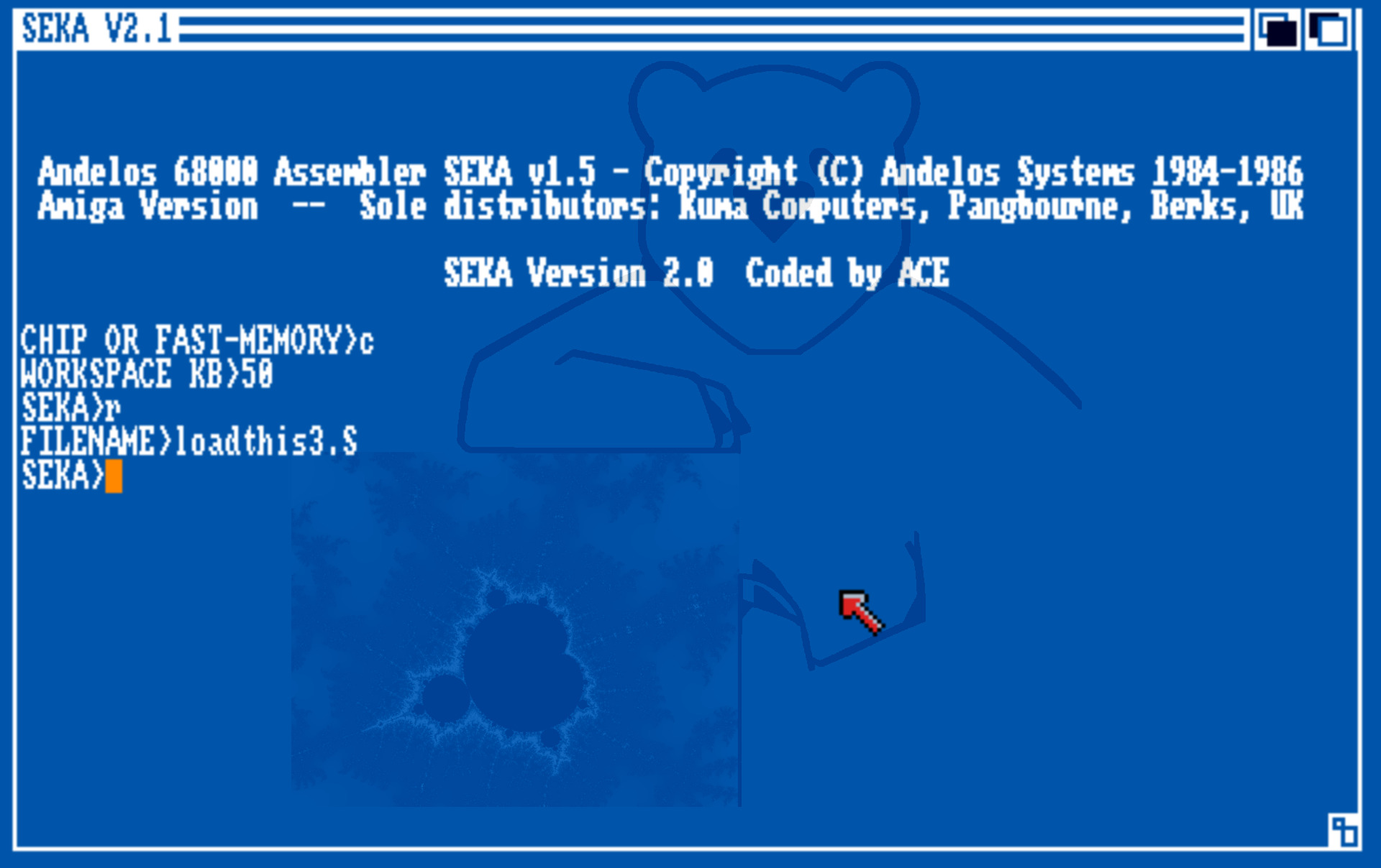 Kuma K-SEKA Assembler 2.1 - Programmstart